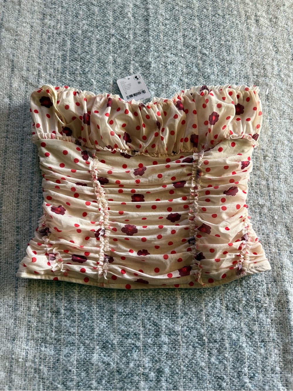 Strapless Ivory Tea Combo Top Floral Free People S/P